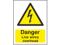 Danger Live Wires Overhead - Portrait